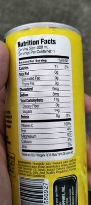 Del Monte sweetened pineapple juice drink 220ml 