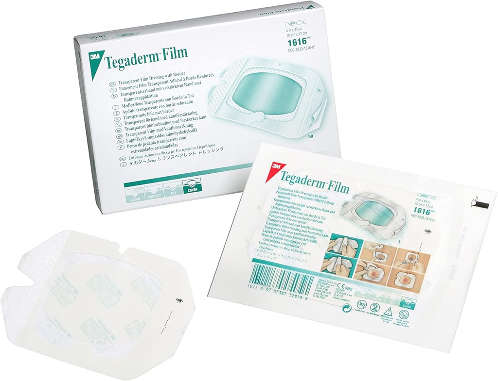 Tegaderm Transparent Film Dressing 4" x 4 3/4