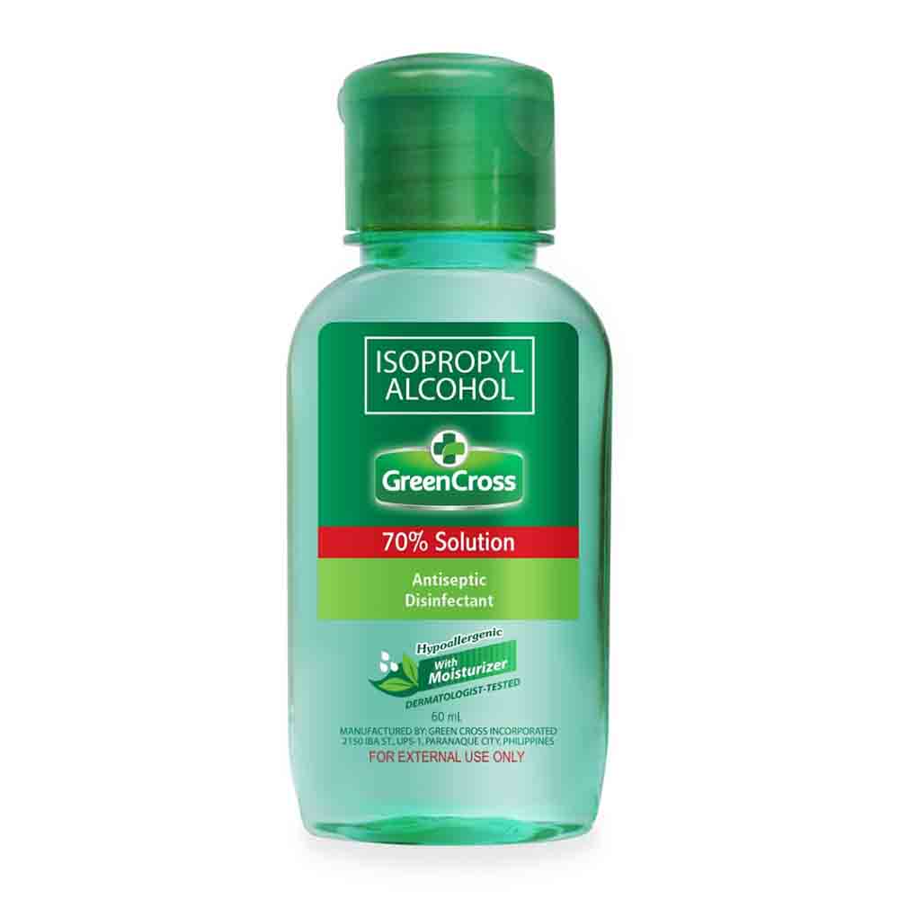 Green Cross 70% Solution with Moisturizer (Isopropyl alcohol) 60ml