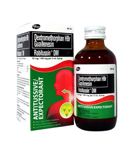 Robitussin DM (Dextromethorphan HBr/Guaifenesin) 15mg/100mg per 5ml Syrup 60ml