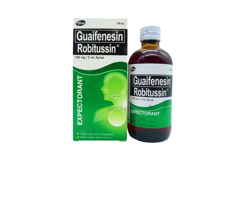 Robitussin (Guaifenesin) 100mg/5mL syrup, 120mL