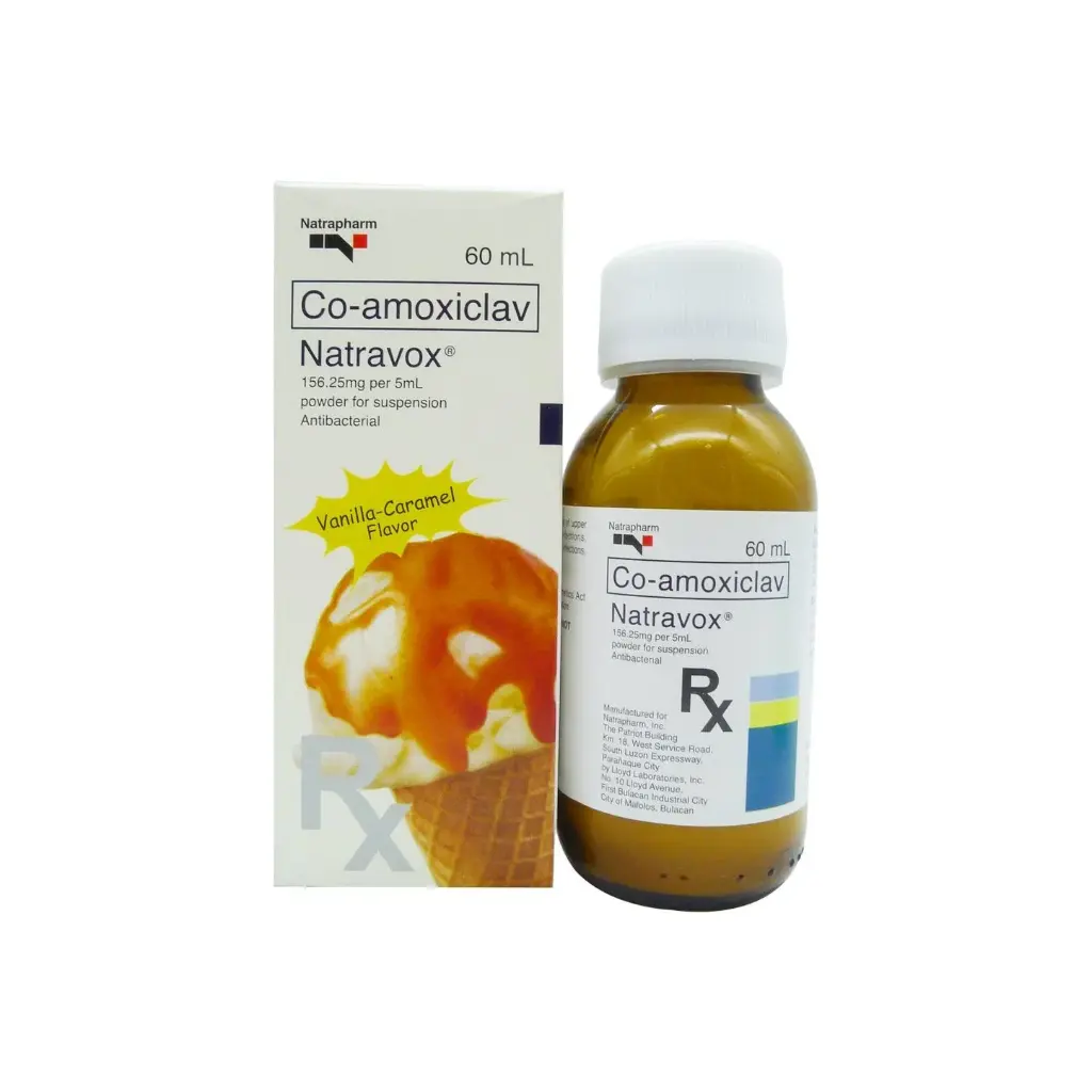 Natravox (co-amoxiclav) 156.25mg/5mL 60ml suspension
