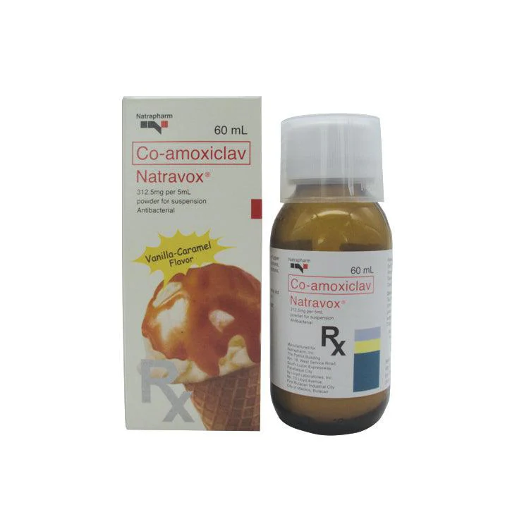 Natravox (co-amoxiclav) 312.5mg/5mL suspension 60mL 