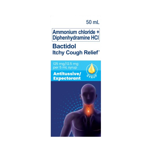 Bactidol Itchy Cough Relief 125mg/12.5mg 50ml Syrup