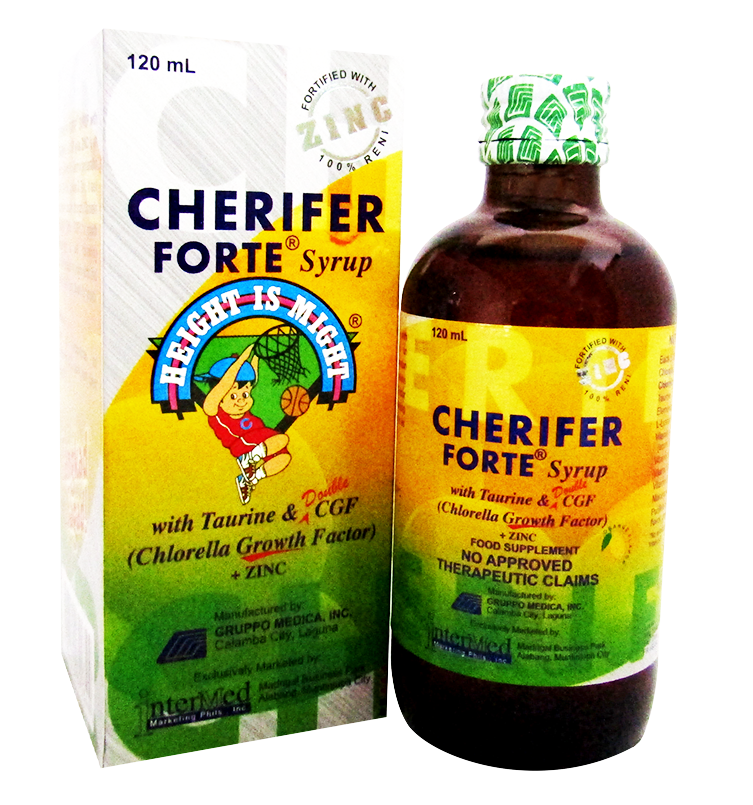 Cherifer Forte with Zinc (Chlorella Growth Factor + Taurine + Lysine + Zinc) 120ml syrup