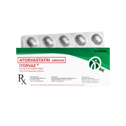 Itorvaz 40 (Atorvastatin) 40mg Film-coated Tablet 