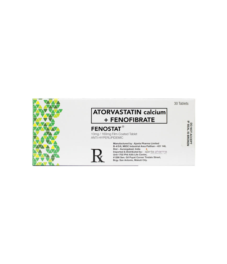 Fenostat (Atorvastatin + Fenofibrate) 10mg/160mg Tablet
