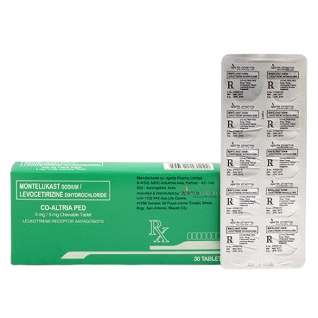 Co-Altria Ped (Montelukast + Levocetirine) 5mg/5mg Chewable Tablet