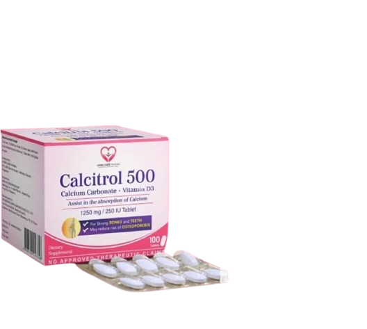 Calcitrol (Calcium Carbonate + Vitamin D3) 125mg/200 IU Tablet 