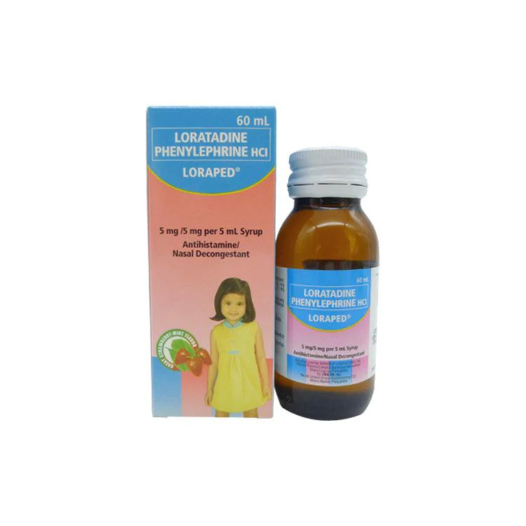 Loraped (paracetamol + chlorphenamine maleate) 5mg/5mg per 5ml syrup, 60ml
