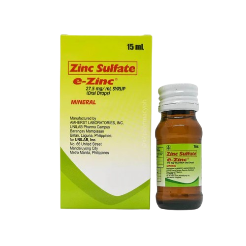 E-Zinc (Zinc Sulfate) 27.5mg/ml Syrup, 15ml Oral Drops 