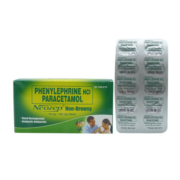 Neozep Non-Drowsy (phenylephrine HCl + paracetamol) 10mg/500mg tablet