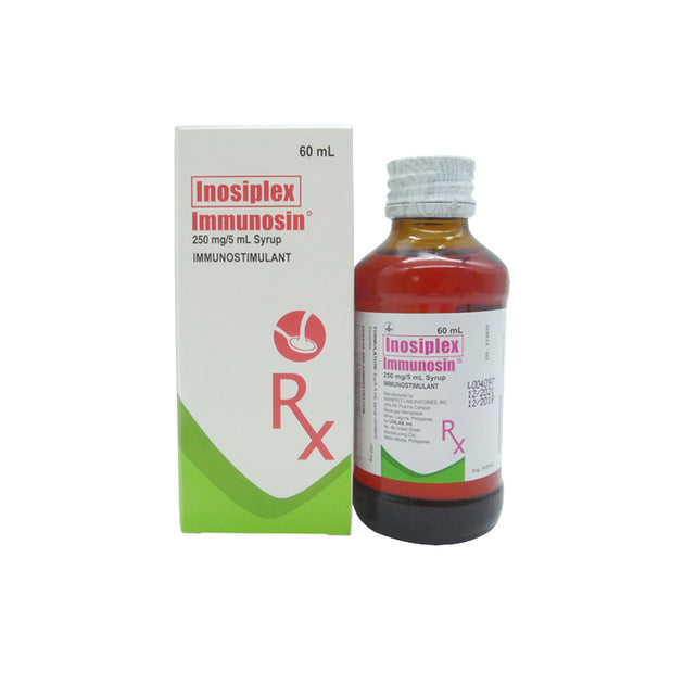 Immunosin (inosine pranobex) 250mg/5ml syrup, 60ml bottle