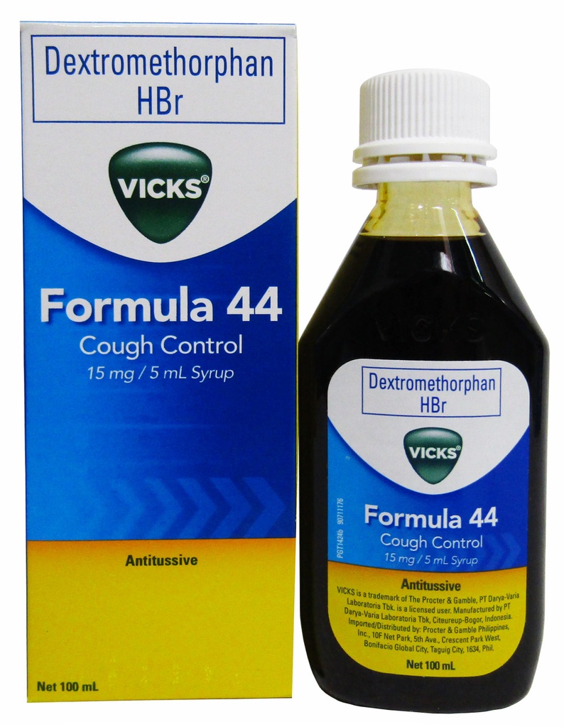 Vicks Formula 44 (Dextromethorphan HBr) 15mg/5ml Syrup 100ml