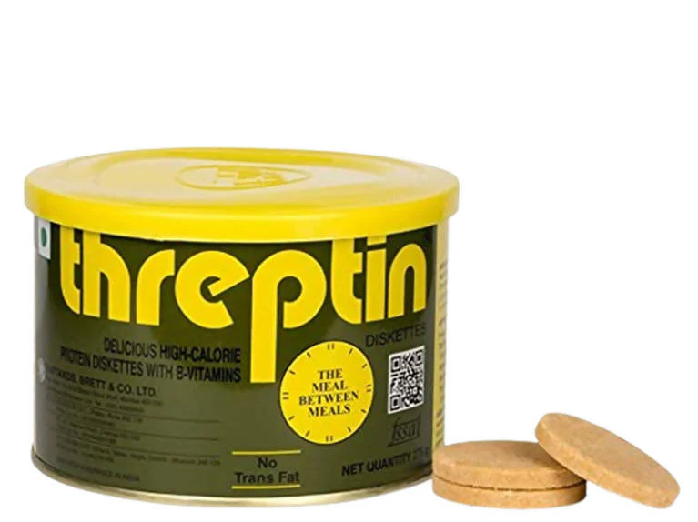 Threptin Flake (casein + extruded rice + vitamins) diskettes, 275g can
