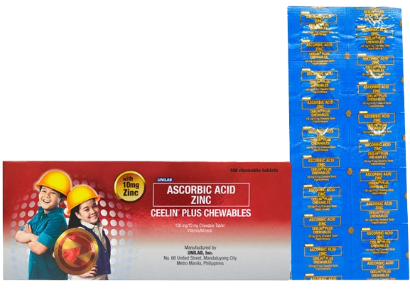 Ceelin Plus Chewables (Ascorbic Acid/Zinc) 100mg/10mg Tablet 