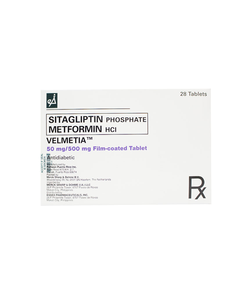 Velmetia (Sitagliptin/Metformin) 50mg/500mg Tablet