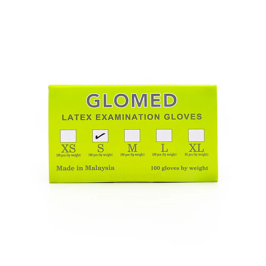 Glomed latex examination gloves small non-sterile 100s