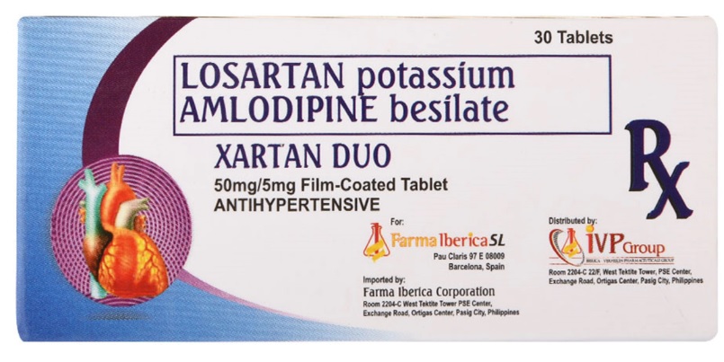 Xartan Duo (Losartan potassium/Amlodipine besilate) 50mg/5mg tablet