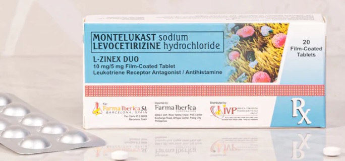 L-Zinex Duo (levocetirizine + montelukast) 10mg/5mg film-coated tablet