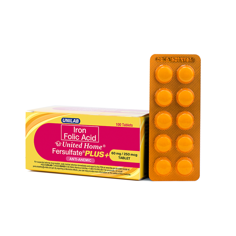 UH Fersulfate Plus (ferrous sulfate + folic acid) tablet
