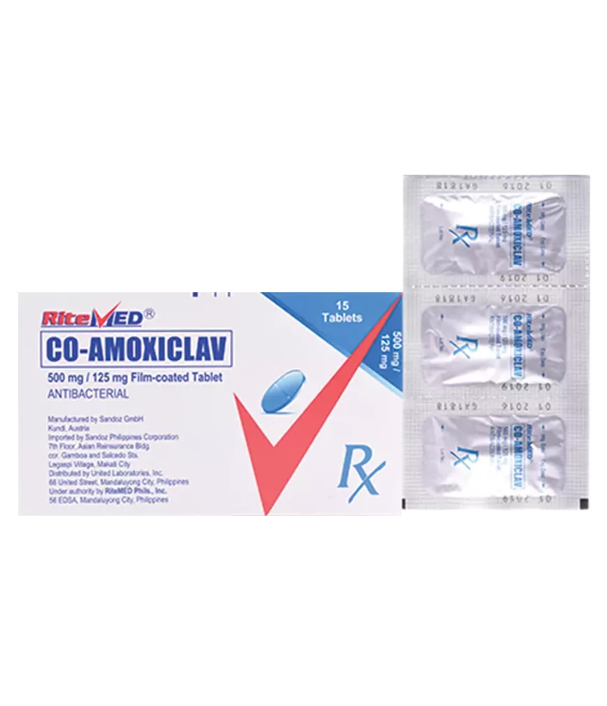RM Co-Amoxiclav (Amoxicillin + Clavulanic Acid) 625mg Tablet