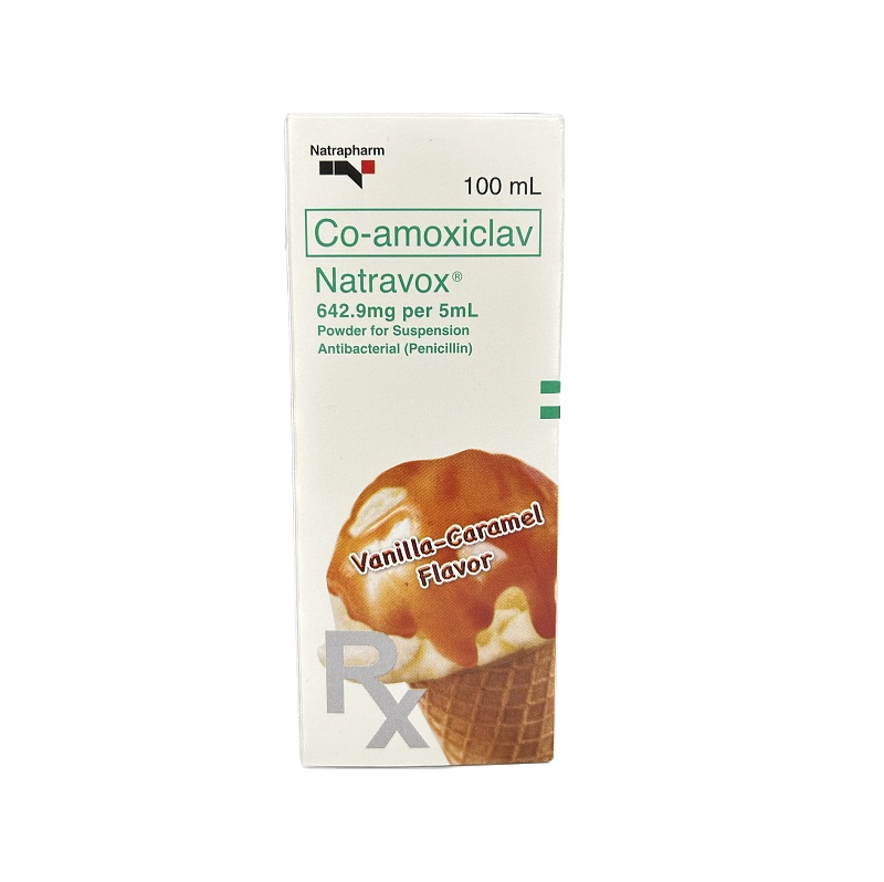 Natravox (co-amoxiclav) 642.9mg/5mL suspension 100mL