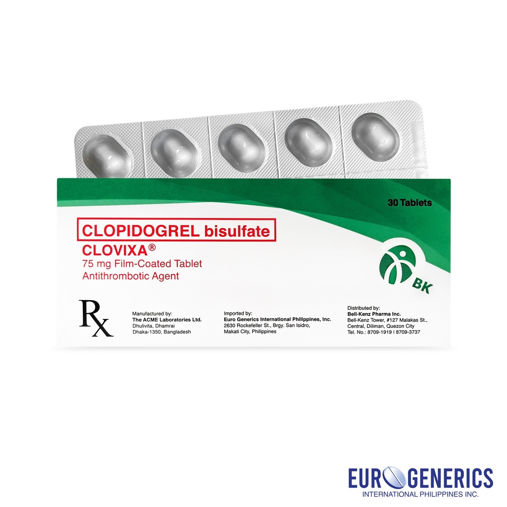 Clovixa (Clopidogrel Bisulfate) 75mg Tablet 