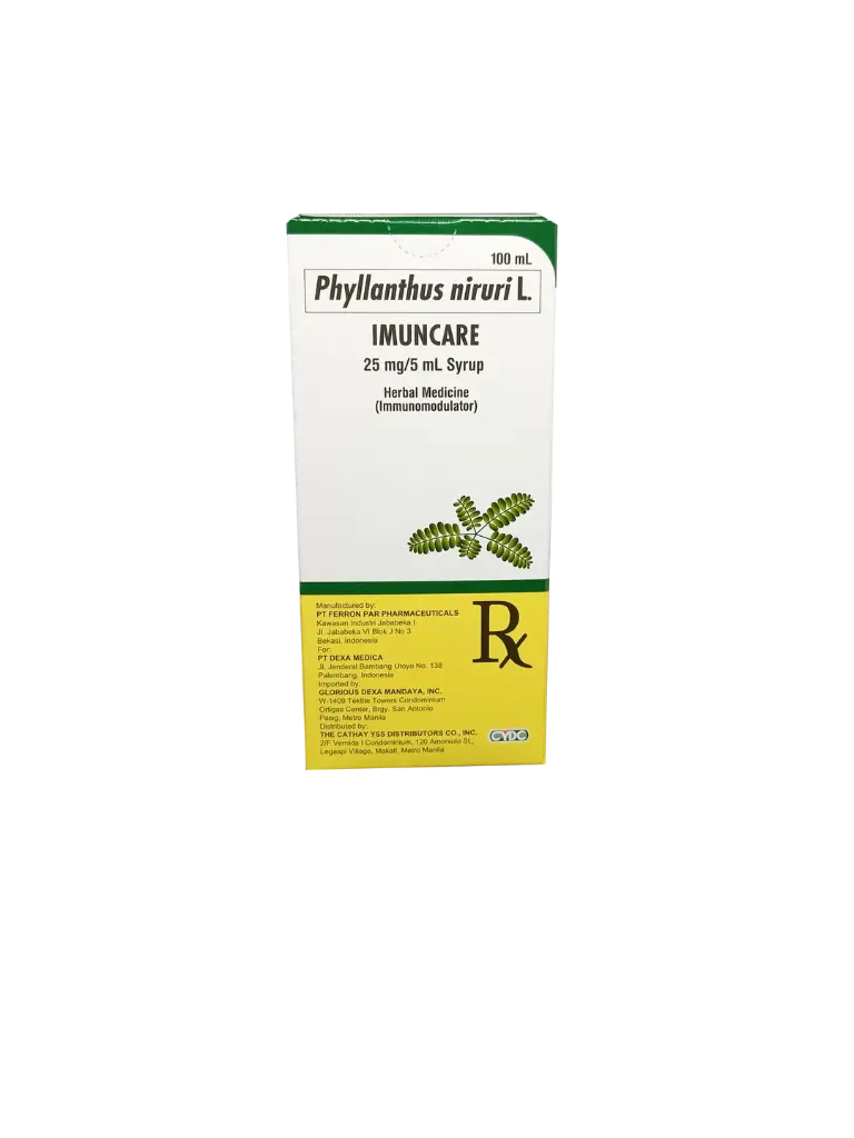 Imuncare (Phyllanthus niruri L.) 25mg/5mL syrup 100mL bottle