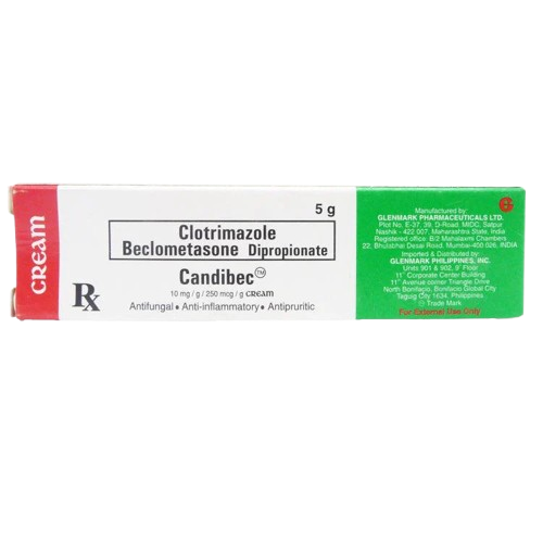 Candibec (Clotrimazole + Beclomethasone Dipropionate) 10mg/250mcg Cream, 5g