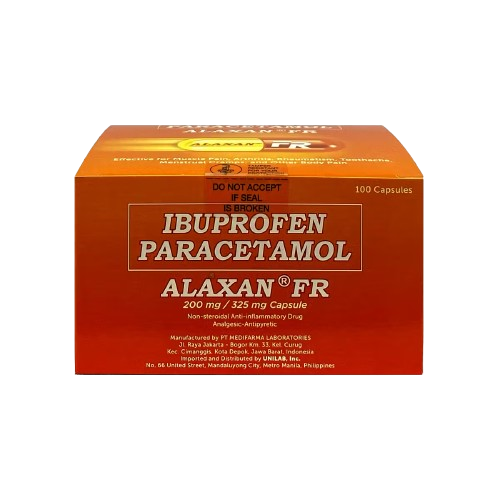 Alaxan FR (Ibuprofen + Paracetamol) 200mg/325mg Capsule