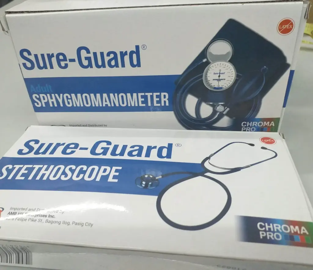 Sure-Guard adult sphygmomanometer with stethoscope