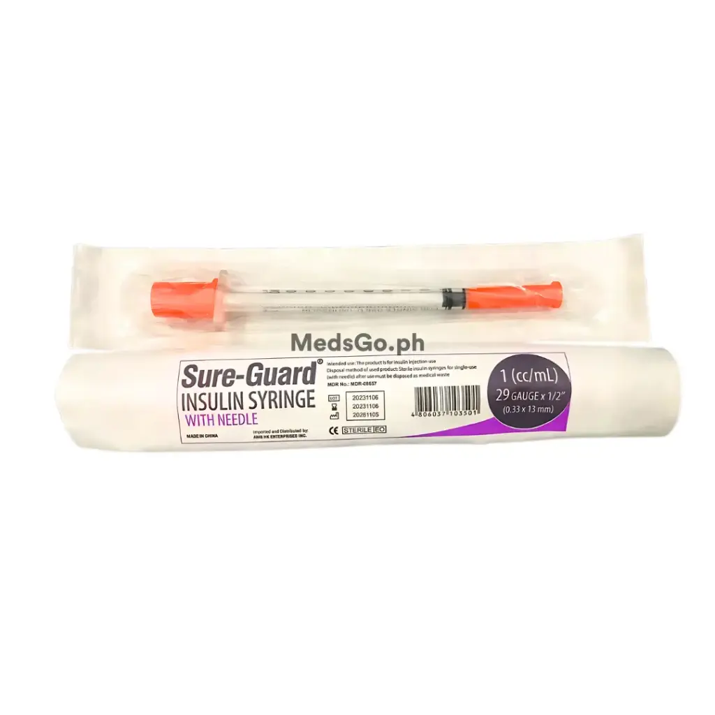 Sure-Guard safety insulin syringe with retractable needle 1 mL 30G