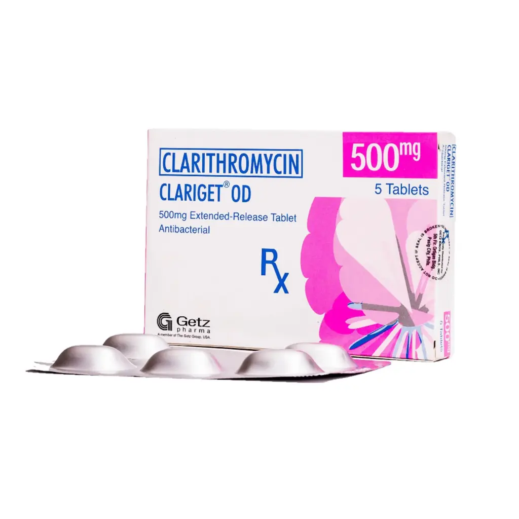 Clariget OD (Clarithromycin) 500mg extended-release tablet 