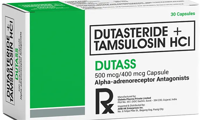 Dutass (dutasteride + tamsulosin hydrochloride) 500mcg/400mcg capsule 