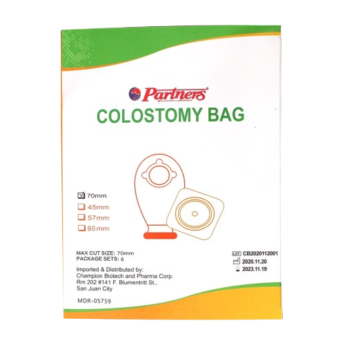 [MS-T10247-NEEDL-CAT00018] Partners Colostomy Bag 70mm 