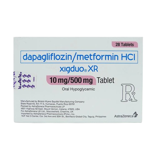 [RX-T10311-ADIAB-CAT00004] Xigduo XR (Dapagliflozin + Metformin) 10mg/500mg Tablet 