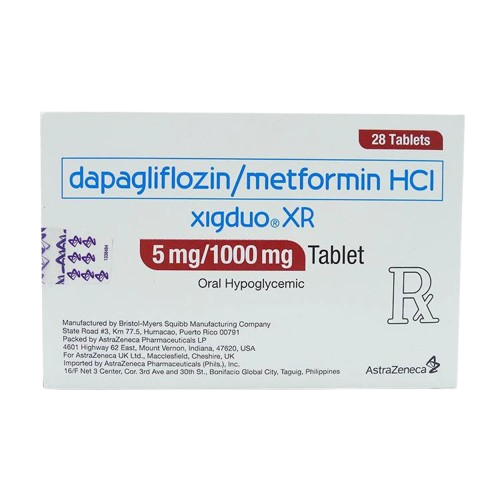 [RX-T10361-ADIAB-CAT00054] Xigduo XR (Dapagliflozin + Metformin HCl) 5mg/1000mg Tablet