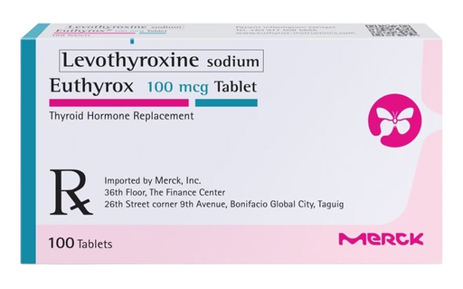 [RX-T10967-GUT-CAT00048] Euthyrox (Levothyroxine) 100mcg tablet