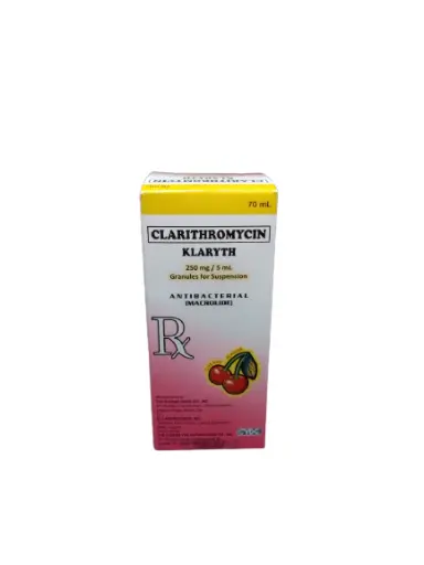 [RX-T10236-ABIO-CAT00236] Klaryth (Clarithromycin) 250mg/5ml 70ml Suspension 