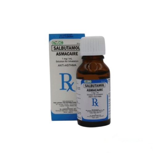 [RX-T11279-RESP-CAT00222] Asmacaire (Salbutamol) 1mg/ml Solution for Inhalation 20ml