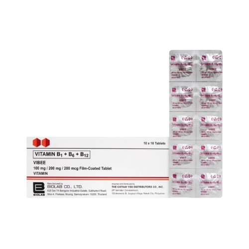 [OTC-T10353-VITF-CAT00004] Vibee (Vitamin B1 [Thiamine] + Vitamin B6 [Pyridoxine] + Vitamin B12 [Cyanocobalamin]) 100mg/200mg/200mcg Film-Coated Tablet