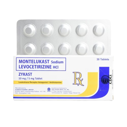 [RX-T11337-RESP-CAT00280] Zykast (Montelukast + Levocetirizine) 10mg/5mg Tablet