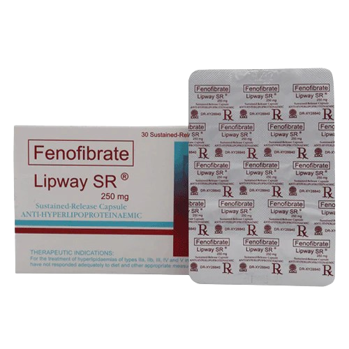 [RX-T10648-CARDI-CAT00255] Lipway (Fenofibrate) 250mg Sustained Release Capsule
