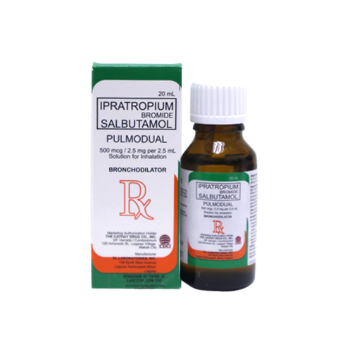 [RX-T11352-RESP-CAT00295] Pulmodual (Ipratropium + Salbutamol) 500mcg/2.5mg per 2.5ml Solution for Inhalation 20ml