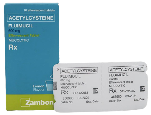 [RX-T11422-RESP-CAT00365] Fluimucil (Acetylcysteine) 600mg Effervescent Tablet