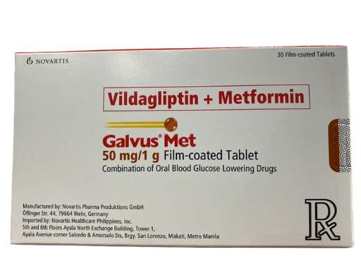 [RX-T10345-ADIAB-CAT00038] Galvusmet (Vildagliptin/Metformin) 50mg/1000mg Tablet 
