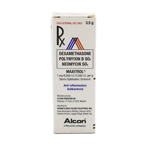 [RX-T10802-EENT-CAT00029] Maxitrol (Dexamethasone, Polymyxin, Neomycin) 1mg/6000 I.U/3500 I.U per g ointment 3.5g
