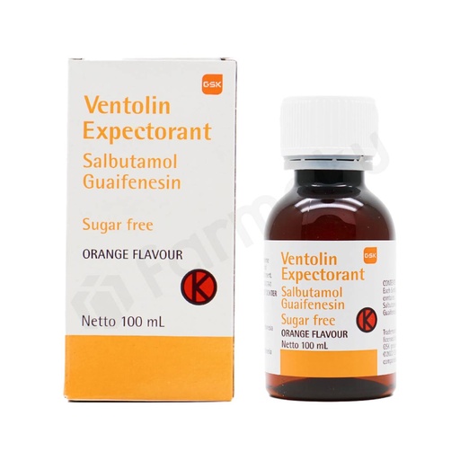 [RX-T11343-RESP-CAT00286] Ventolin Expectorant (salbutamol) 2mg/5mL 100ml syrup