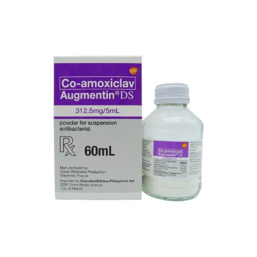 [RX-T10018-ABIO-CAT00018] Augmentin DS (co-amoxiclav) 312.5mg/5mL suspension 60ml